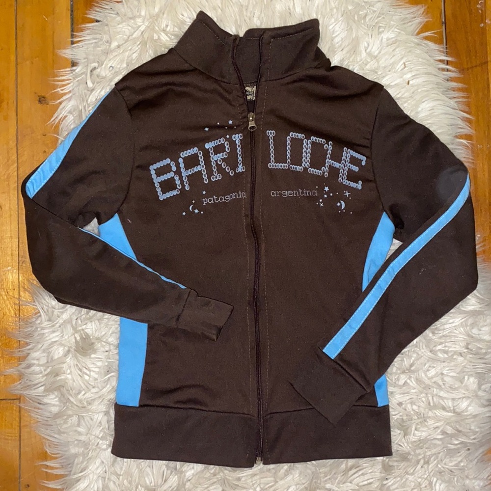 Y2K Brown zip up cropped track jacket